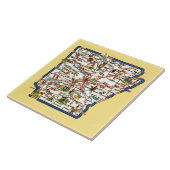Vintage Arkansas Map Ceramic Tile タイル (側面)