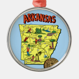 Vintage Arkansas Map Ornament メタルオーナメント
