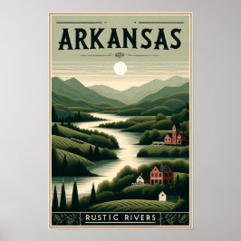 Vintage Arkansas Rustic Rivers Poster ポスター