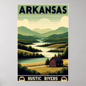 Vintage Arkansas Rustic Rivers Poster ポスター (正面)