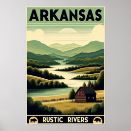 Vintage Arkansas Rustic Rivers Poster ポスター