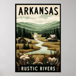 Vintage Arkansas Rustic Rivers Poster ポスター