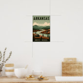 Vintage Arkansas Rustic Rivers Poster ポスター (キッチン)