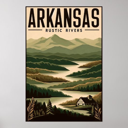 Vintage Arkansas Travel Poster ポスター (正面)