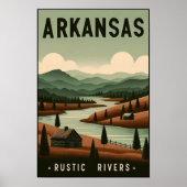 Vintage Arkansas Travel Poster ポスター (正面)