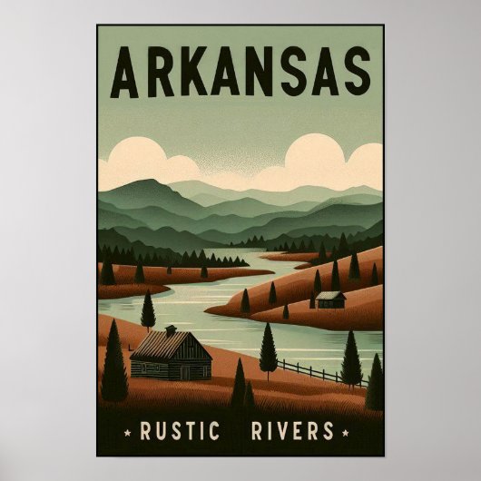 Vintage Arkansas Travel Poster ポスター (正面)
