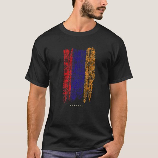 Vintage Armenia  Retro Armenian Flag Tシャツ (正面)