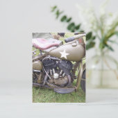 Vintage Army Motorcycle ポストカード (スタンド正面)