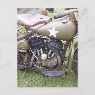 Vintage Army Motorcycle ポストカード