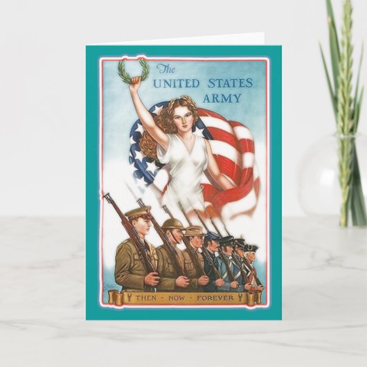 Vintage Army Poster with Lady Liberty Tshirts カード (正面)