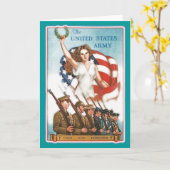 Vintage Army Poster with Lady Liberty Tshirts カード (黄色い花)
