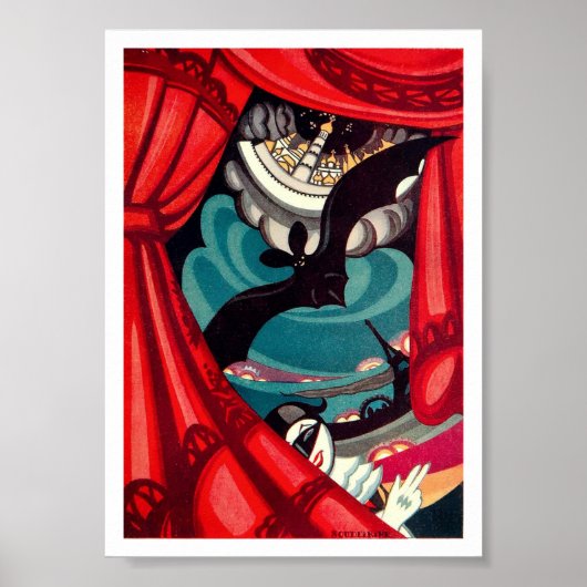 Vintage Art Deco Bat Theatre ポスター (正面)