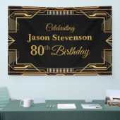 Vintage Art Deco Birthday personalized info banner 横断幕 (トレードショー)