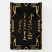 Vintage Art Deco Birthday personalized info banner 横断幕 (縦)
