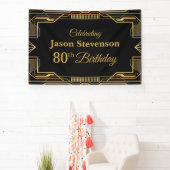 Vintage Art Deco Birthday personalized info banner 横断幕 (インサイチュ)