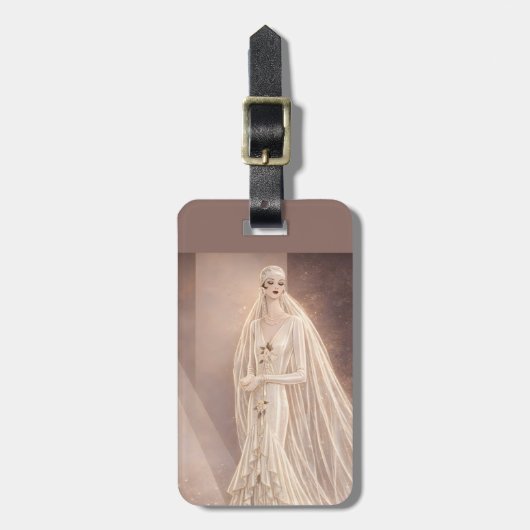 Vintage Art Deco Bridal Fashion Illustration  ラゲッジタグ (正面縦)