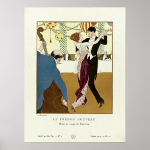 Vintage Art Deco Couple Dancing The Tango ポスター