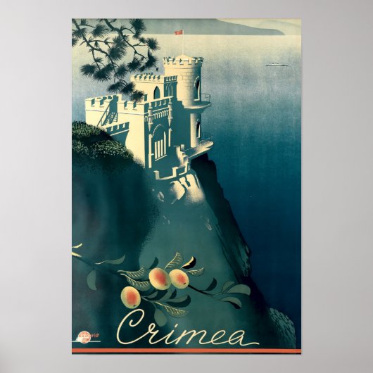 Vintage Art Deco Crimea Tourism Travel ポスター (正面)