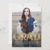 Vintage Art Deco Grad Photo Announcement 招待状 (正面)