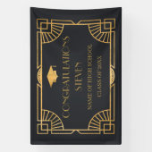 Vintage Art Deco Graduation Banner backdrop 横断幕 (縦)