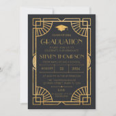 Vintage Art Deco Graduation Invitation 招待状 (正面)