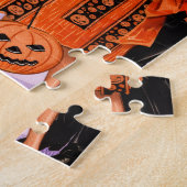 Vintage Art Deco Halloween Party Illustration ジグソーパズル (側面)