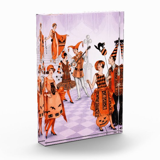 Vintage Art Deco Halloween Party Illustration フォトブロック (左)