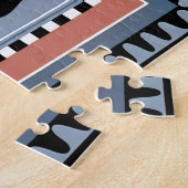 Vintage Art Deco Pochoir Jazz Geometric Patterns ジグソーパズル (側面)