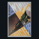 Vintage Art Deco Southern Railway travel ad ポスター<br><div class="desc">Need help resizing? This image on another Zazzle gift? Contact us. (view contact button above this description. High resolution photo (18.1 Mio pixels, 11.2 MB Jpeg) of a vintage c. 1930 British Art Deco travel advert, for the Southern Railway. The Southern Railway (SR) was a British railway company established in...</div>