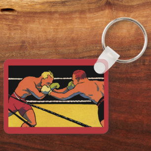 Vintage Art Deco Sports Boxing, Boxers Punching キーホルダー