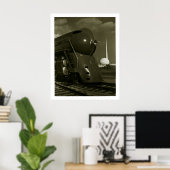 Vintage Art Deco "Steampunk" Locomotive ポスター (ホームオフィス)