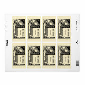 Vintage Art Deco Style Ex Libris Template ラベル (フルシート)