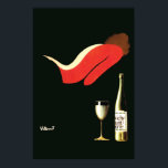Vintage Art Deco Villemot Vichy St Yorre ポスター<br><div class="desc">A striking, contrasted-lit image taken from a poster ad created by Bernard Villemot for Vichy Saint Yorre Mineral Water, 1972. It depicts the beautiful lissome black cloth-draped figure of a woman reclining next to a gold-rimmed goblet and a bottle of Vichy Saint Yorre mineral water. A perfect gift and memorabilia...</div>