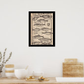 Vintage art fresh and saltwater fish chart ポスター (キッチン)