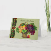 Vintage Art Fruit Basket Birthday カード (正面)