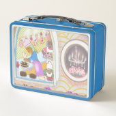 Vintage Art Lunch Box Blue メタルランチボックス (裏面)