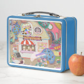 Vintage Art Lunch Box Blue メタルランチボックス (インサイチュ)