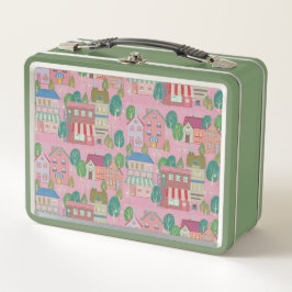 Vintage Art Lunch Box Green メタルランチボックス