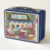 Vintage Art Lunch Box Navy メタルランチボックス (裏面)