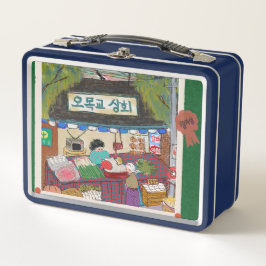 Vintage Art Lunch Box Navy メタルランチボックス