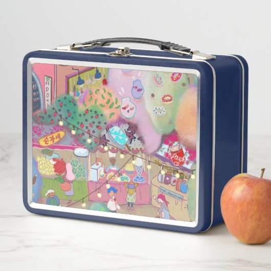 Vintage Art Lunch Box Navy メタルランチボックス (インサイチュ)