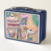 Vintage Art Lunch Box Navy メタルランチボックス (裏面)