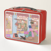 Vintage Art Lunch Box Red メタルランチボックス (正面)