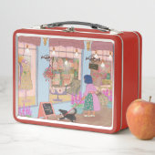 Vintage Art Lunch Box Red メタルランチボックス (インサイチュ)