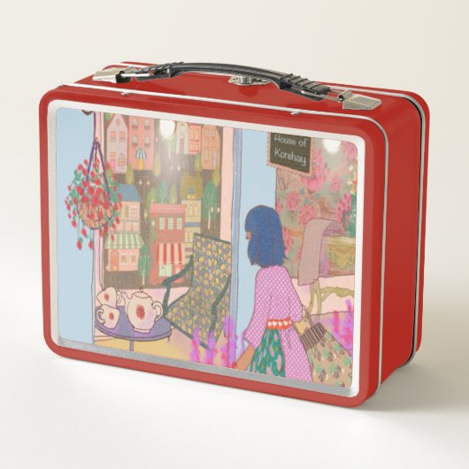 Vintage Art Lunch Box Red メタルランチボックス (裏面)
