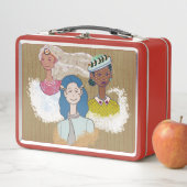 Vintage Art Lunch Box Red メタルランチボックス (インサイチュ)
