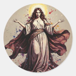 Vintage Art Mary Magdalene   ラウンドシール