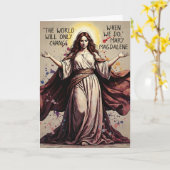 Vintage Art Mary Magdalene Quote  カード (黄色い花)