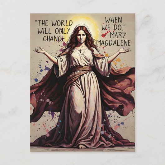 Vintage Art Mary Magdalene Quote  ポストカード (正面)