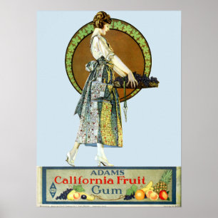Vintage Art Nouveau Adams Gum Ad by Coles Phillips ポスター